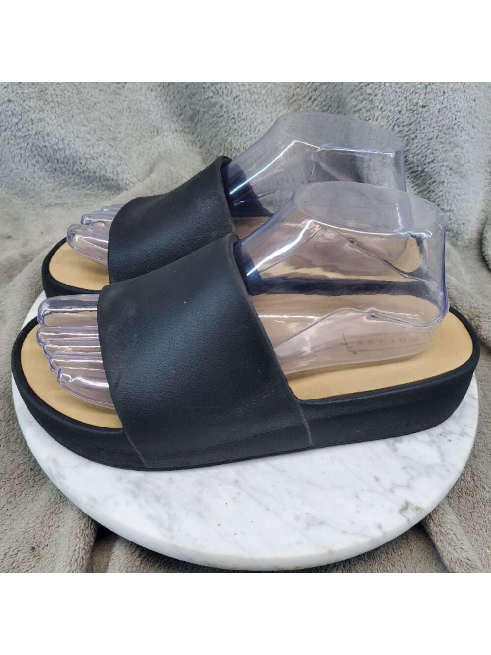 Corkys Shoes Womens Size 7 Black Popsicle Synthetic Platform Slides *Read*